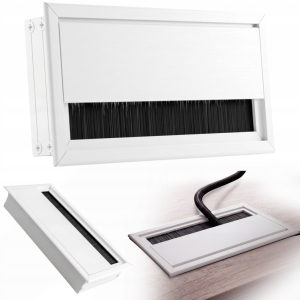 PRZEPUST KABLA ALUMINIOWY 80x160 mm SZCZOTKA MASKUJĄCA PRZELOTKA BIAŁA