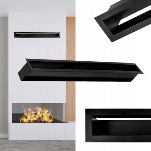 KRATKA KOMINKOWA 10x70cm LUFT KOMINKOWY PROSTY CZARNY WENTYLACJA DO KOMINKA