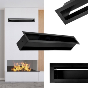 KRATKA KOMINKOWA 10x50cm LUFT KOMINKOWY PROSTY CZARNY WENTYLACJA DO KOMINKA