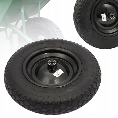 KÓŁKO DO TACZKI KOŁO DO TECZEK 2PR 390 mm 4.00-8 PNEUMATYCZNE OŚKA