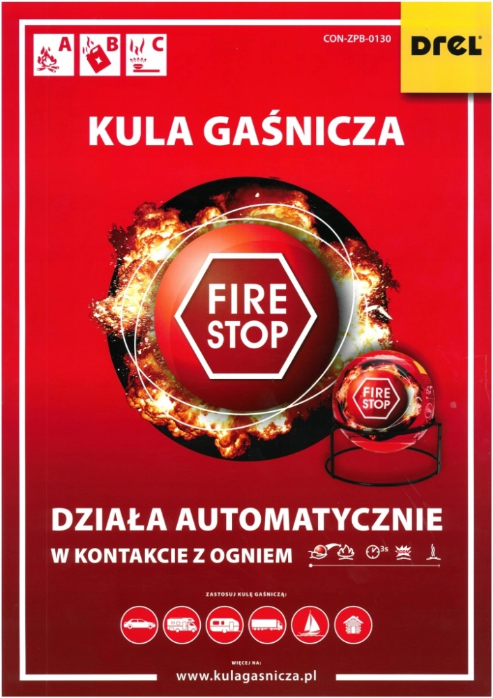 DREL KULA GAŚNICZA GAŚNICA DO DOMU WARSZTATU PROSZKOWA SAMOCHODOWA 2 kg