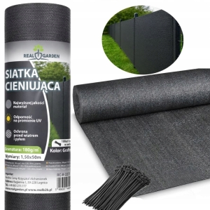 SIATKA CIENIUJĄCA 1,5X50M MASKUJĄCA 95% OSŁONA NA OGRODZENIE PŁOT UV 180G