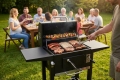 DUŻY GRILL OGRODOWY RUSZT ŻELIWNY WĘGLOWY ZAMYKANY PÓŁKI POPIELNIK