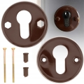 ZESTAW KLAMKA DO DRZWI DRZWIOWA SZYLK DOLNY NA WKŁADKĘ ROZETA BRĄZOWA