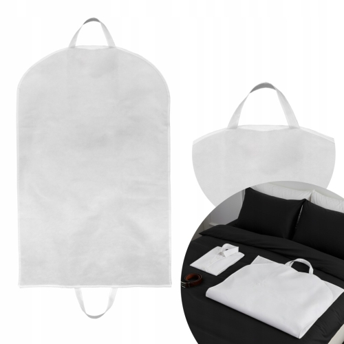 POKROWIEC NA UBRANIA ODZIEŻ GARNITUR SUKIENKĘ BIAŁY 97x59 cm ETUI DO SZAFY