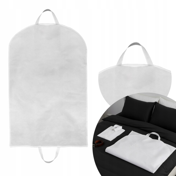 POKROWIEC NA UBRANIA ODZIEŻ GARNITUR SUKIENKĘ BIAŁY 97x59 cm ETUI DO SZAFY