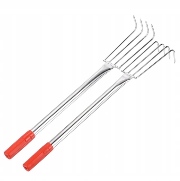 GRABIE OGRODOWE METALOWE PAZURKI DO GRABIENIA SPULCHNIANIA 4 ZĘBY 56 CM