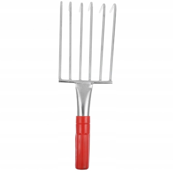 GRABIE OGRODOWE METALOWE PAZURKI DO GRABIENIA SPULCHNIANIA 6 ZĘBÓW 32CM