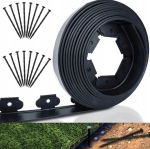 5X ZESTAW OBRZEŻE TRAWNIKOWE OGRODOWE 60mmX50mmX10m 30 KOŁKÓW KOTEW CZARNE