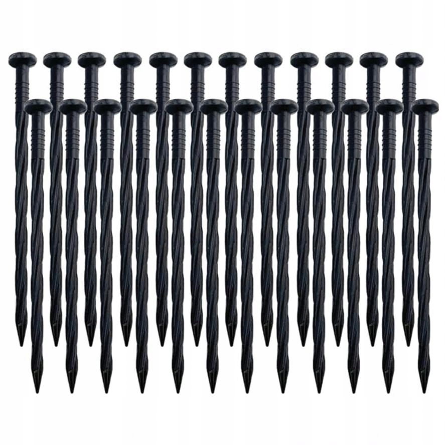 5X ZESTAW OBRZEŻE TRAWNIKOWE OGRODOWE 60mmX50mmX10m 30 KOŁKÓW KOTEW CZARNE