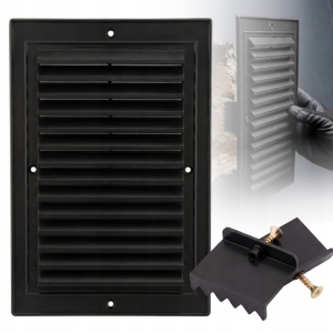 KRATKA WENTYLACYJNA NAWIEWOWA SKOŚNA PLASTIKOWA 14x21 cm CZARNA