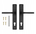 ZESTAW NATI DO FURTKI BRAMY KLAMKA 90 CZARNA ZAMEK 90/22 WKŁADKA 30/30