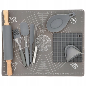 STOLNICA SILIKONOWA MATA KUCHENNA DO PIECZENIA WAŁEK ZESTAW XXL 10ELEMENTÓW