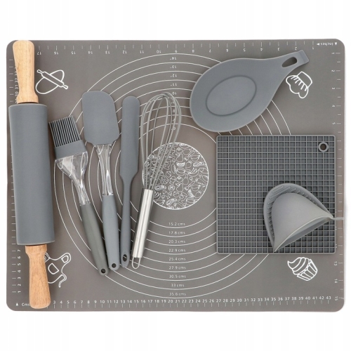 STOLNICA SILIKONOWA MATA KUCHENNA DO PIECZENIA WAŁEK ZESTAW XXL 10ELEMENTÓW