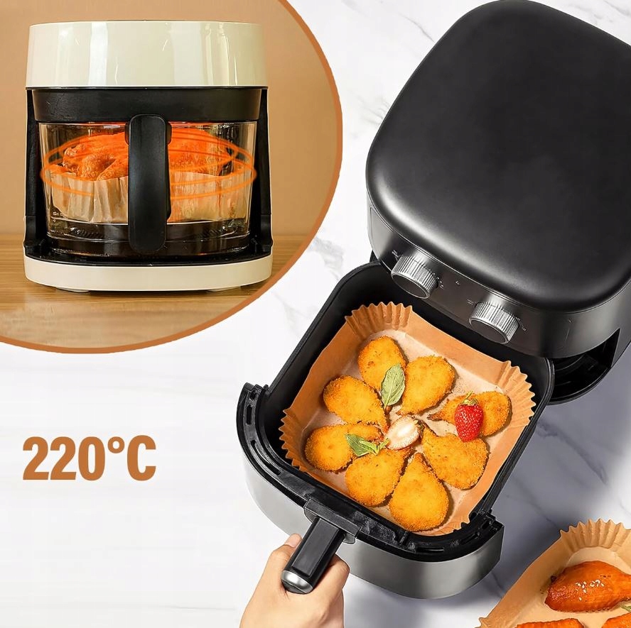 WKŁAD DO AIR FRYER PAPIER WKŁADY PAPIEROWE DO FRYTKOWNICY BEZTŁUSZCZOWEJ