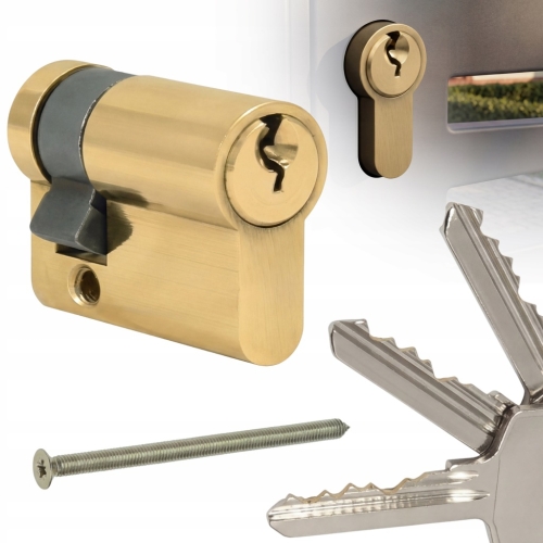 WKŁADKA BĘBENKOWA 36/9 DRZWIOWA DO ZAMKA POŁÓWKOWA JEDNOSTRONNA MOSIĘŻNA