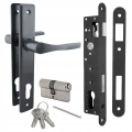 ZESTAW NATI DO FURTEK OGRODZEŃ KLAMKA 90 ANTRACYT ZAMEK 90/22 WKŁADKA 30/30
