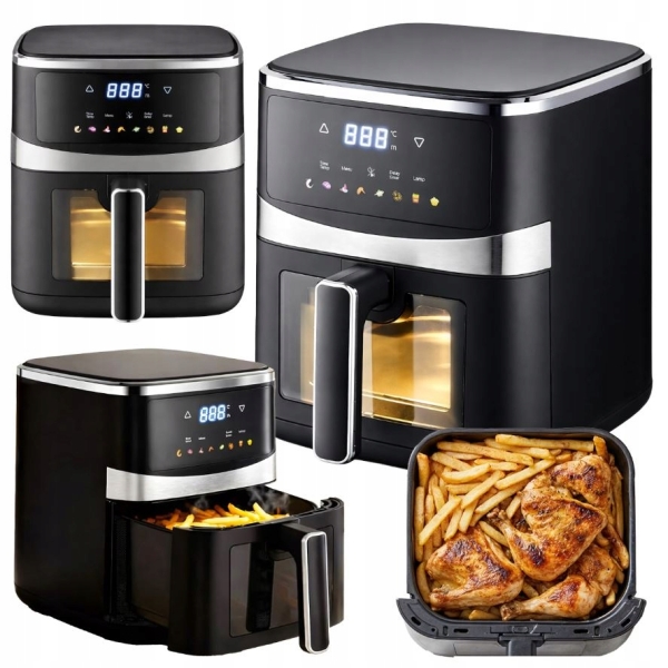 FRYTKOWNICA BEZTŁUSZCZOWA AIR FRYER 5L FRYTOWNICA 1500W 8 PROGRAMÓW MOCNA