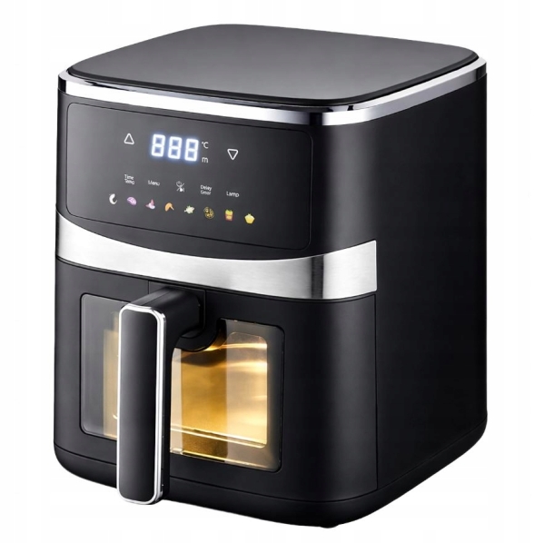 FRYTKOWNICA BEZTŁUSZCZOWA AIR FRYER 5L FRYTOWNICA 1500W 8 PROGRAMÓW MOCNA