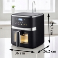 FRYTKOWNICA BEZTŁUSZCZOWA AIR FRYER 5L FRYTOWNICA 1500W 8 PROGRAMÓW MOCNA