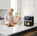 FRYTKOWNICA BEZTŁUSZCZOWA AIR FRYER 5L FRYTOWNICA 1500W 8 PROGRAMÓW MOCNA