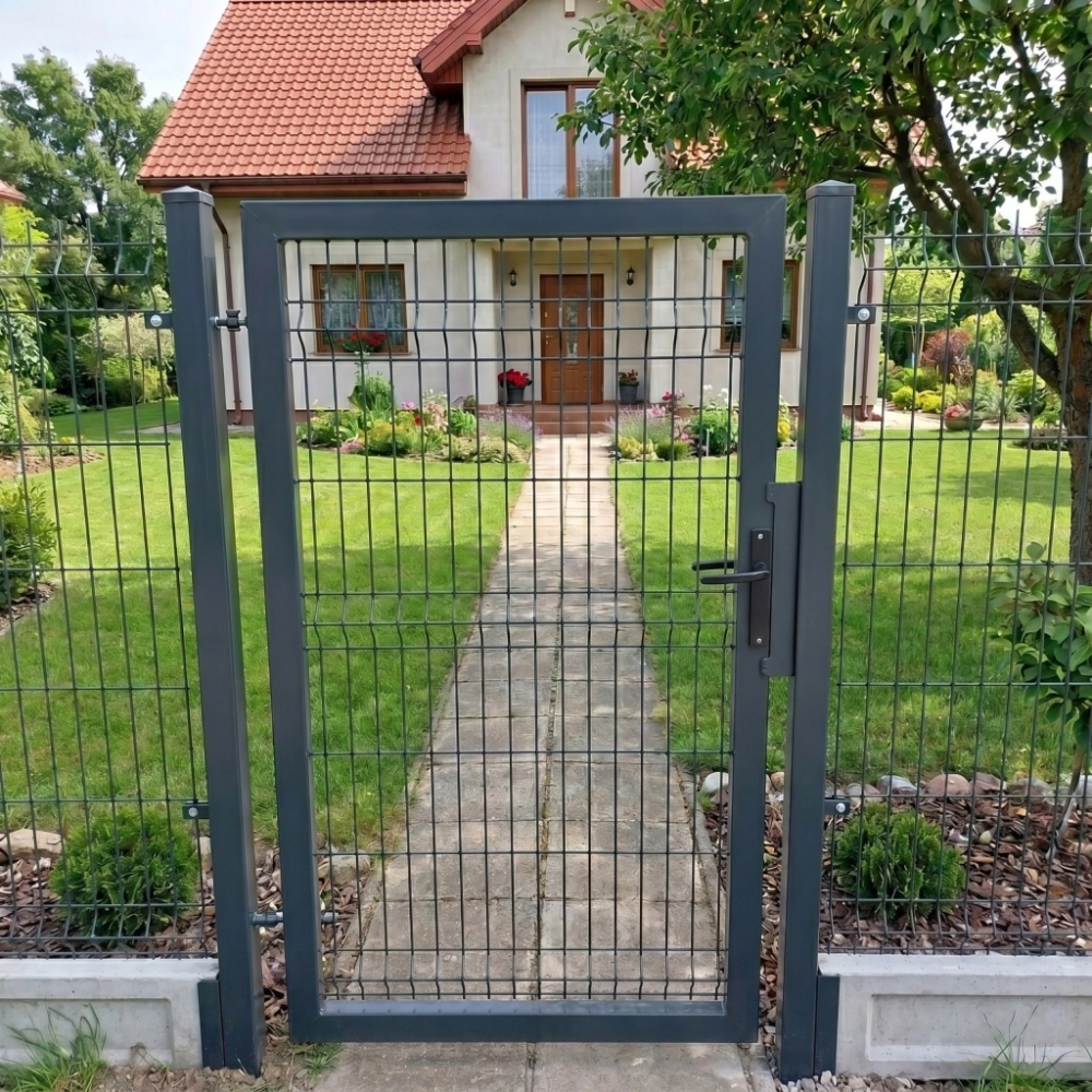 ZESTAW NATI DO FURTKI OGRODZENIA KLAMKA GRAFIT 90 ZAMEK 90/22 WKŁADKA OPÓR