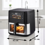 FRYTKOWNICA BEZTŁUSZCZOWA AIR FRYER 8L FRYTOWNICA 1700W 12 PROGRAMÓW MOCNA