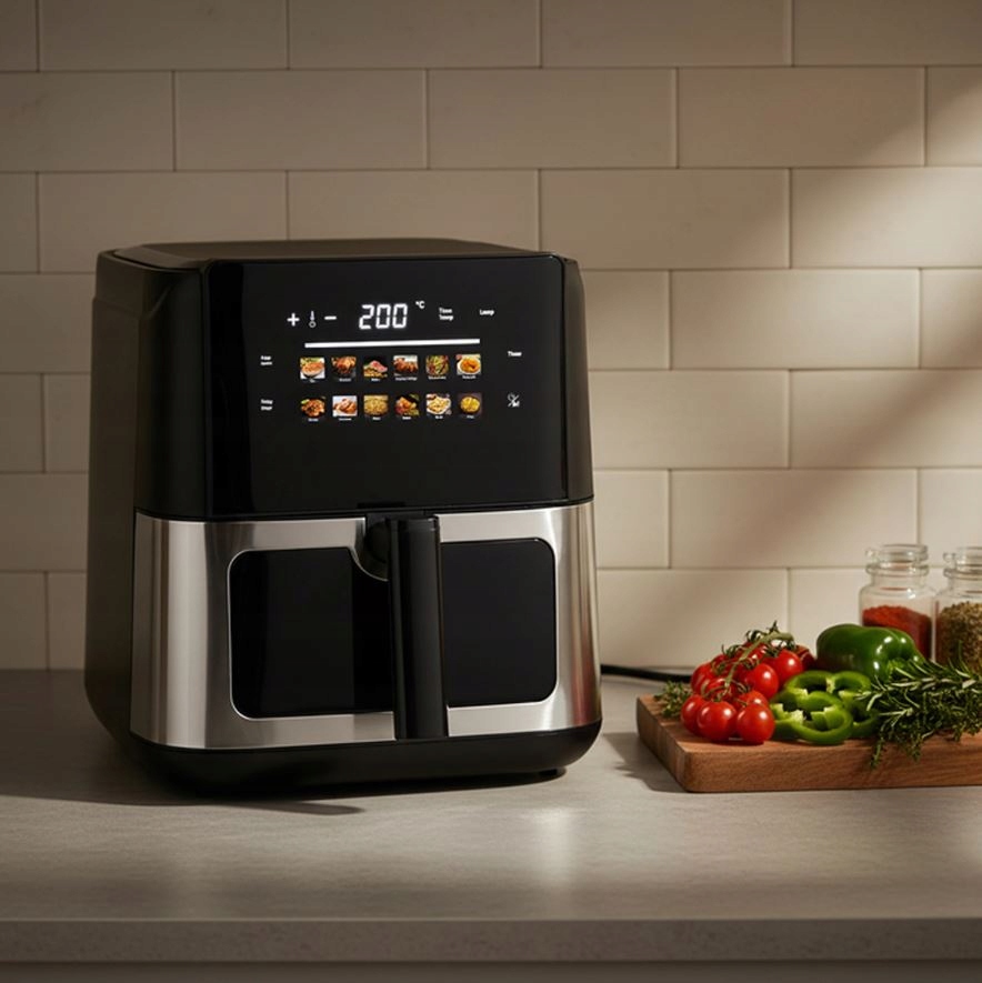 FRYTKOWNICA BEZTŁUSZCZOWA AIR FRYER 8L FRYTOWNICA 1700W 12 PROGRAMÓW MOCNA