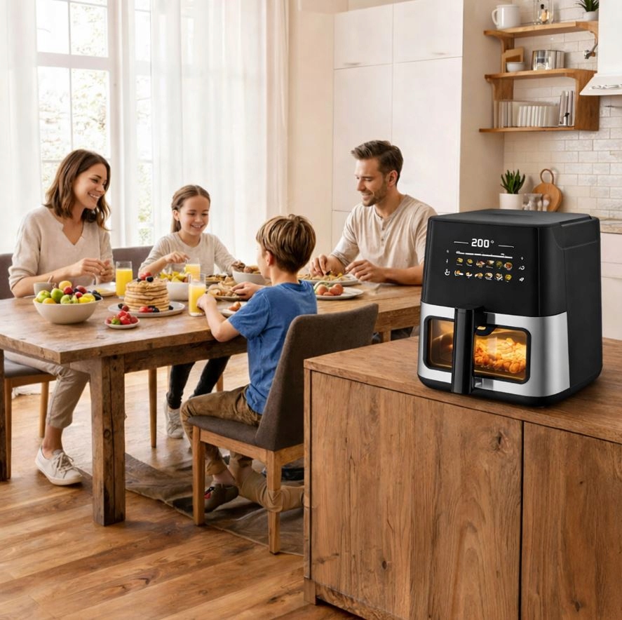 FRYTKOWNICA BEZTŁUSZCZOWA AIR FRYER 8L FRYTOWNICA 1700W 12 PROGRAMÓW MOCNA