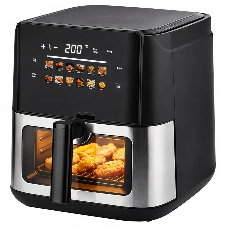 FRYTKOWNICA BEZTŁUSZCZOWA AIR FRYER 8L FRYTOWNICA 1700W 12 PROGRAMÓW MOCNA