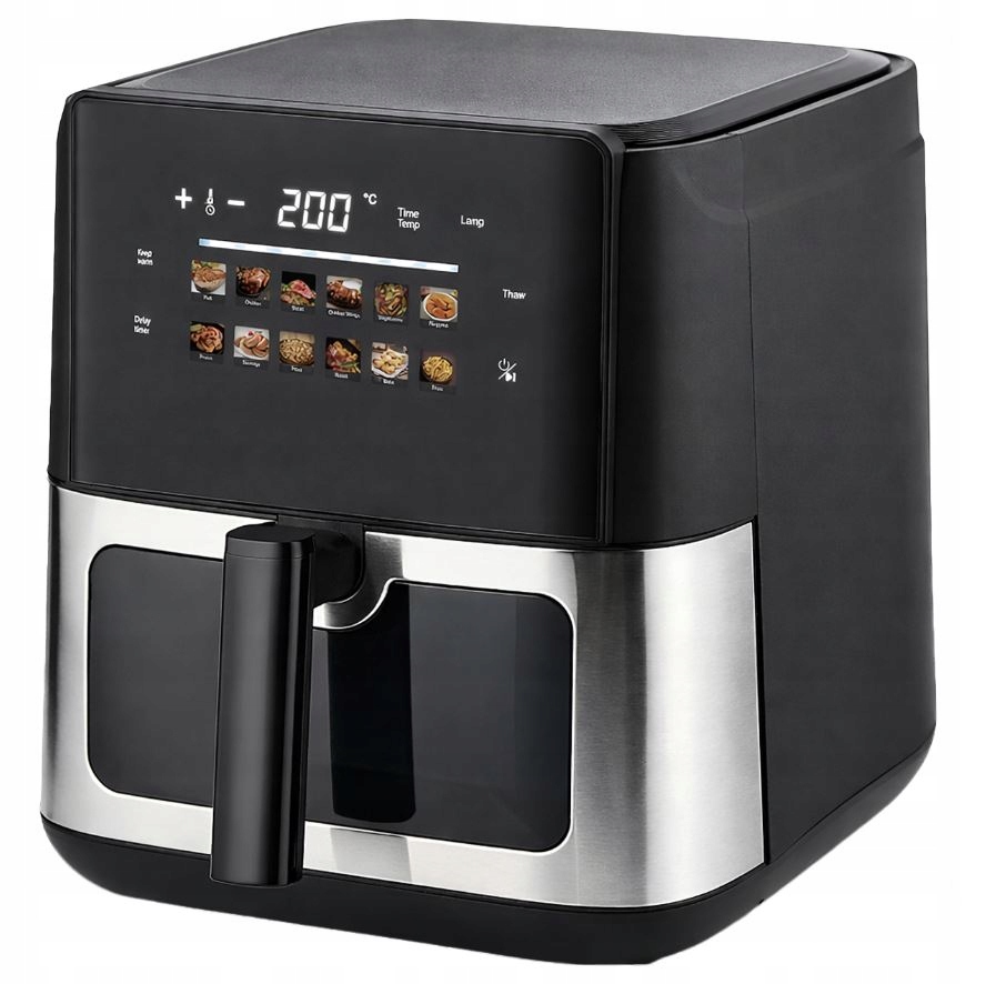 FRYTKOWNICA BEZTŁUSZCZOWA AIR FRYER 8L FRYTOWNICA 1700W 12 PROGRAMÓW MOCNA