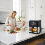 FRYTKOWNICA BEZTŁUSZCZOWA AIR FRYER 8L FRYTOWNICA 1700W 12 PROGRAMÓW MOCNA