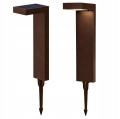 2X LAMPA SOLARNA OGRODOWA LED WBIJANA CZUJNIK ZMIERZCHU OGRÓD 55CM BRĄZOWA
