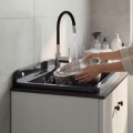 ZESTAW COMPACT DO GARAŻU PRALNI SZAFKA ZLEW CZARNY BATERIA FLEX DOZOWNIK