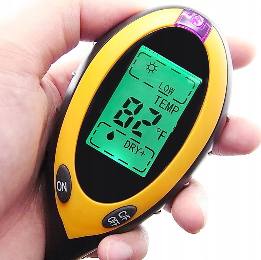 KWASOMIERZ TESTER GLEBY ZIEMI PODŁOŻA PH 4W1 MIERNIK TEMPERATURA WBIJANY