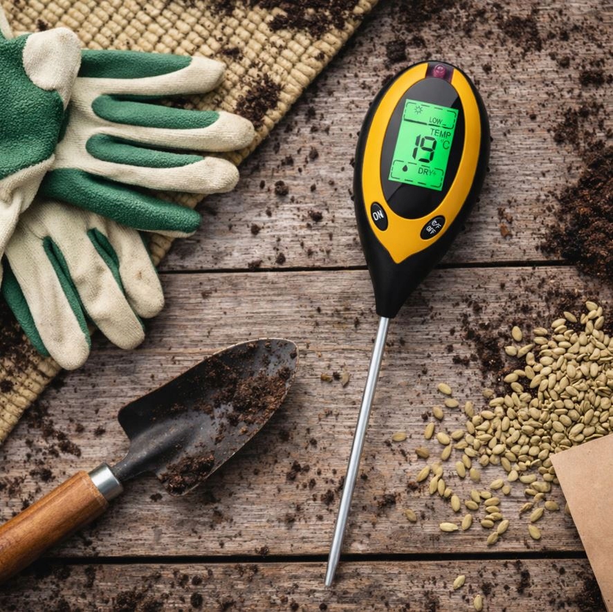 KWASOMIERZ TESTER GLEBY ZIEMI PODŁOŻA PH 4W1 MIERNIK TEMPERATURA WBIJANY