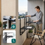 STOLIK BALKONOWY SKŁADANY WISZĄCY STÓŁ NA BALKON TARAS REGULOWANY 30KG