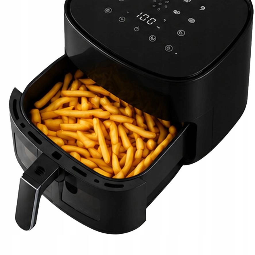 FRYTKOWNICA BEZTŁUSZCZOWA AIR FRYER 5L FRYTKOWNICA 1500W 9 PROGRAMÓW MOCNA