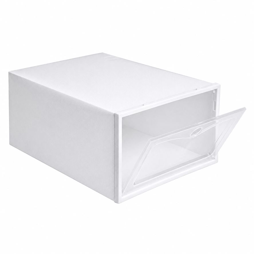 SZAFKA MODUŁOWA ORGANIZER NA BUTY ZAMYKANA Z KLAPKĄ 12 SZTUK BIAŁE