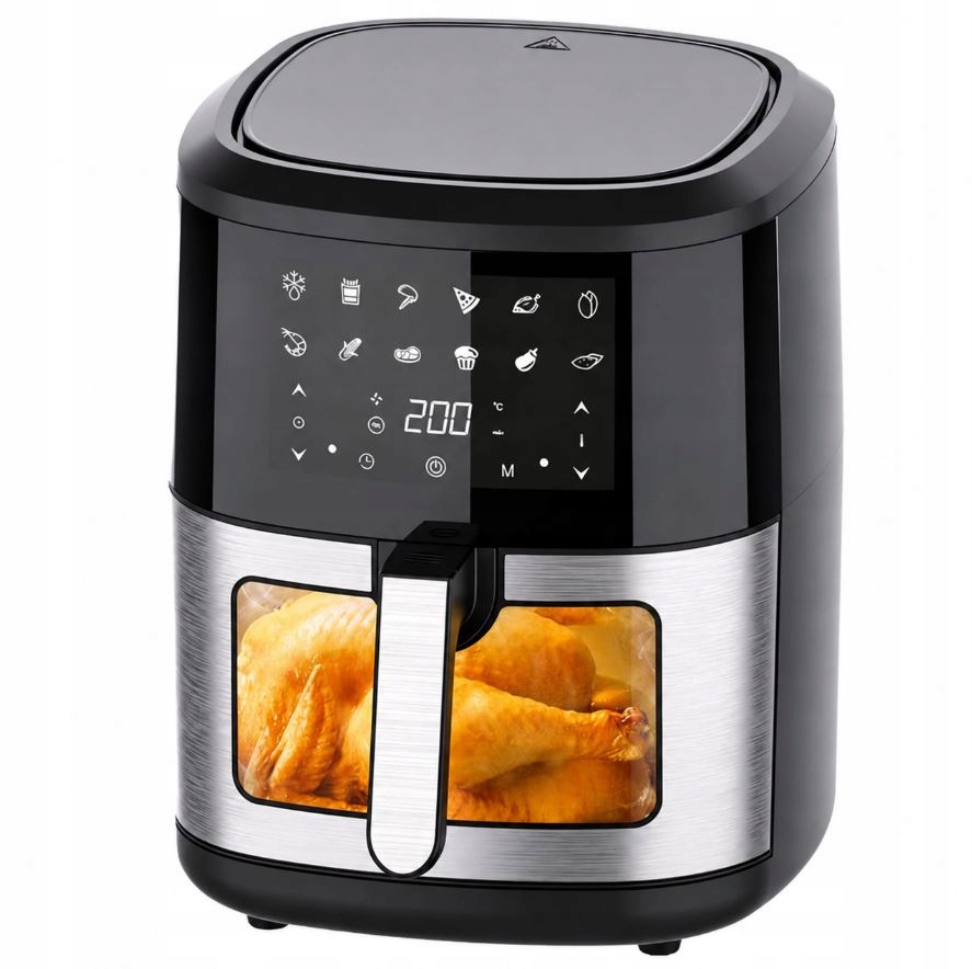 FRYTKOWNICA BEZTŁUSZCZOWA AIR FRYER 6L FRYTOWNICA 1500W 12 PROGRAMÓW MOCNA