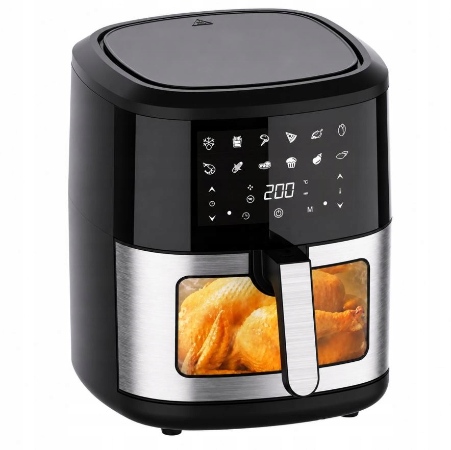 FRYTKOWNICA BEZTŁUSZCZOWA AIR FRYER 6L FRYTOWNICA 1500W 12 PROGRAMÓW MOCNA