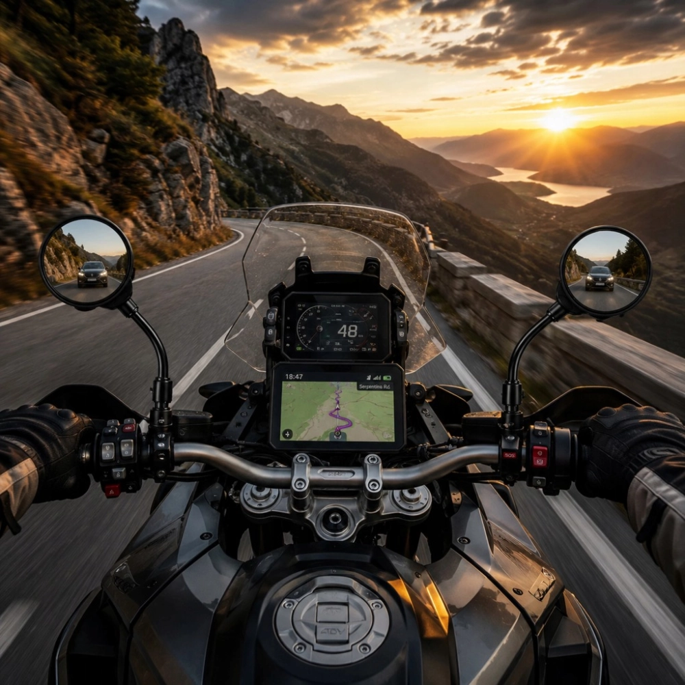 LUSTERKO ROWEROWE MOTOCYKLOWE WSTECZNE OKRĄGŁE NA KIEROWNICĘ CZARNE 2 szt