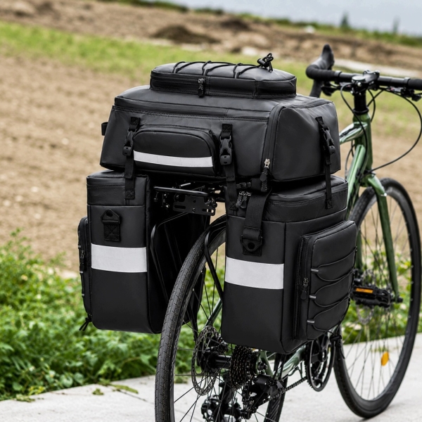 SAKWA TORBA ROWEROWA WODOODPORNA 48L 3w1 PLECAK NA BAGAŻNIK ROWER DUŻA XXL