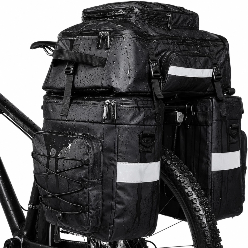 SAKWA TORBA ROWEROWA WODOODPORNA 48L 3w1 PLECAK NA BAGAŻNIK ROWER DUŻA XXL