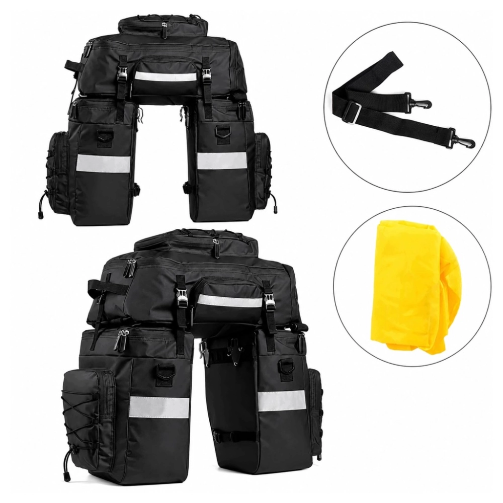 SAKWA TORBA ROWEROWA WODOODPORNA 48L 3w1 PLECAK NA BAGAŻNIK ROWER DUŻA XXL