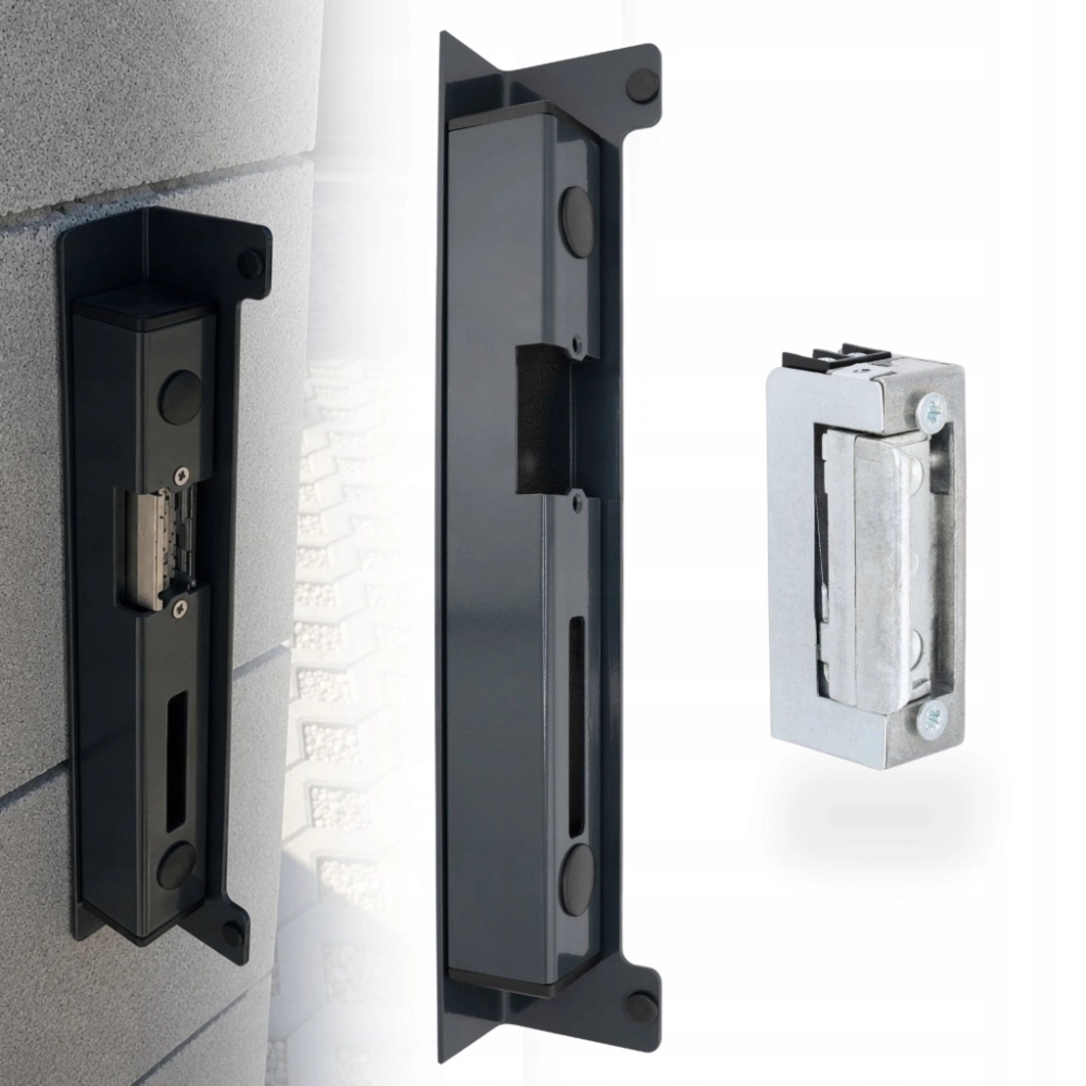 KASETA 280 mm Z ELEKTROZACZEPEM DO FURTKI BRAMY DRZWI UNIWERSALNA ANTRACYT