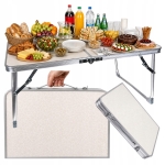 STOLIK TURYSTYCZNY SKŁADANY ALUMINIOWY PRZENOŚNY BIWAKOWY WĘDKARSKI 61X41CM