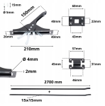 ZASUWA GARAŻOWA BASKWIL 270 CM ZASUWKA BASKWILOWA ZAMKNIĘCIE BRAM CZARNA