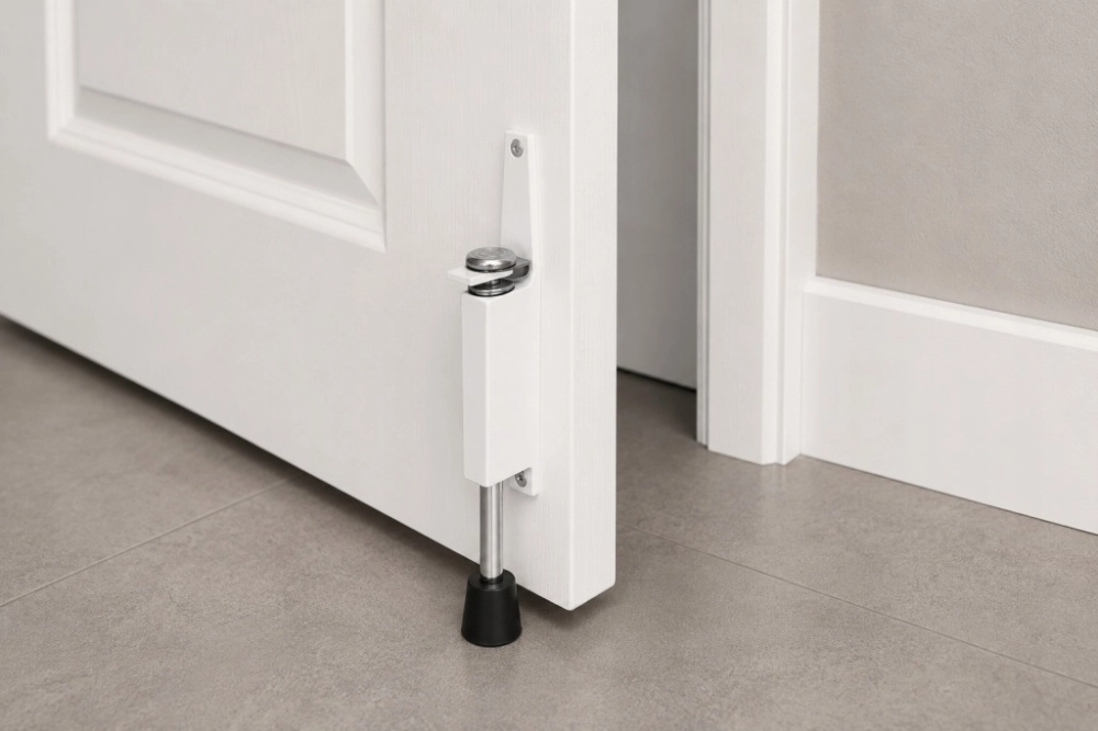 PODPÓRKA GARAŻOWA 18 cm STOPER DO DRZWI BRAM GARAŻU METALOWA BIAŁA