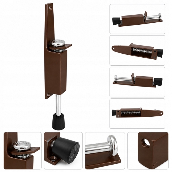 PODPÓRKA GARAŻOWA 18 cm STOPER DO DRZWI BRAM GARAŻU METALOWA BRĄZOWA